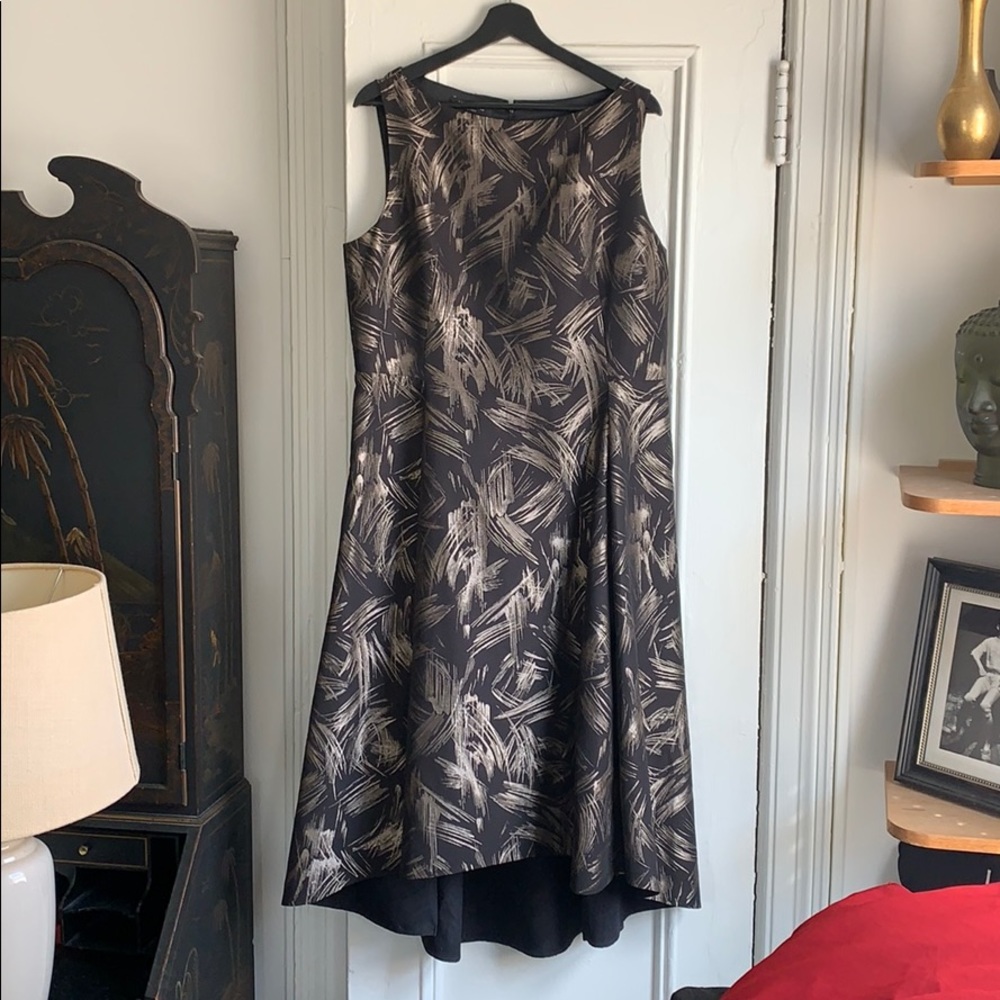 Lafayette 148 patterned metallic accent dress